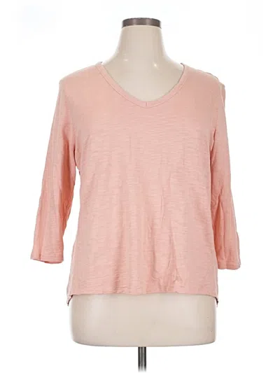 Pre-owned Chico's 3/4 Sleeve T-shirt In Pink