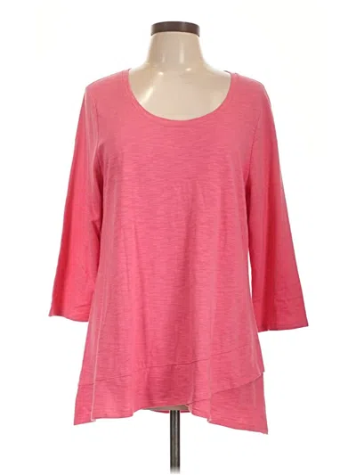 Pre-owned Chico's 3/4 Sleeve T-shirt In Pink