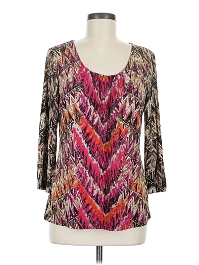 Pre-owned Chico's 3/4 Sleeve T-shirt In Pink