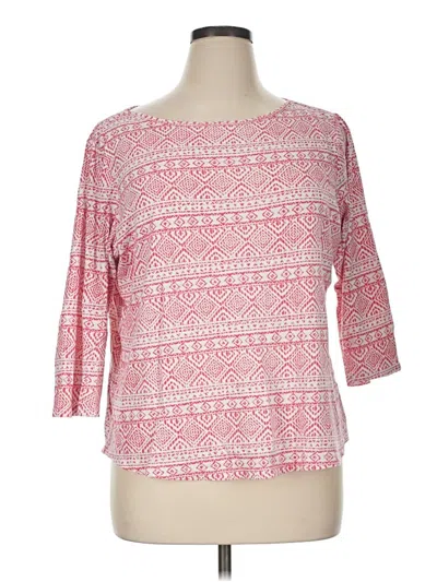 Pre-owned Chico's 3/4 Sleeve T-shirt In Pink