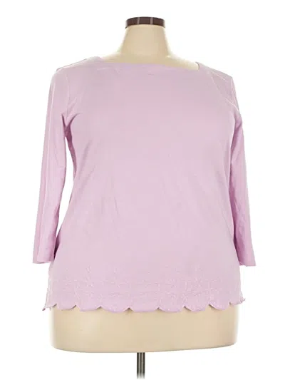 Pre-owned Chico's 3/4 Sleeve T-shirt In Pink