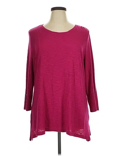Pre-owned Chico's 3/4 Sleeve T-shirt In Pink