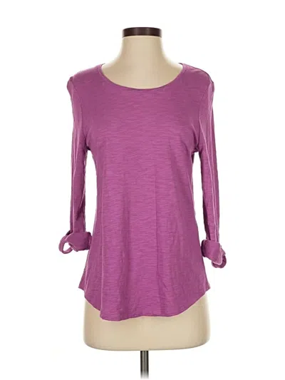 Pre-owned Chico's 3/4 Sleeve T-shirt In Purple