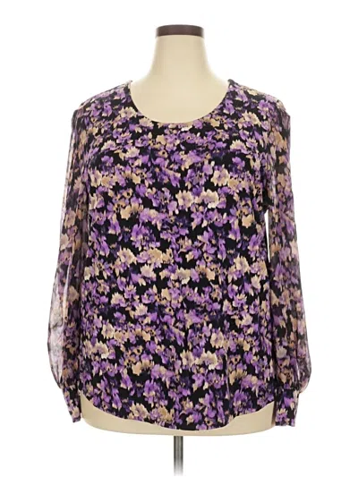 Pre-owned Chico's 3/4 Sleeve T-shirt In Purple