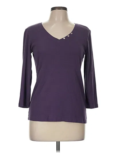 Pre-owned Chico's 3/4 Sleeve T-shirt In Purple