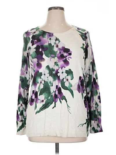 Pre-owned Chico's 3/4 Sleeve T-shirt In Purple