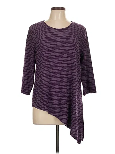 Pre-owned Chico's 3/4 Sleeve T-shirt In Purple
