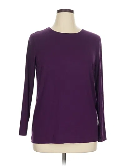 Pre-owned Chico's 3/4 Sleeve T-shirt In Purple