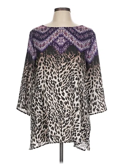 Pre-owned Chico's 3/4 Sleeve T-shirt In Purple