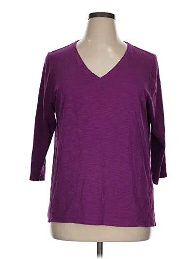 Pre-owned Chico's 3/4 Sleeve T-shirt In Purple