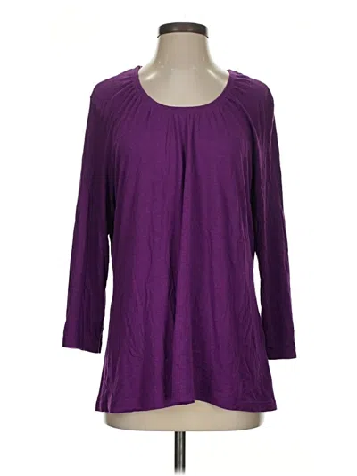 Pre-owned Chico's 3/4 Sleeve T-shirt In Purple