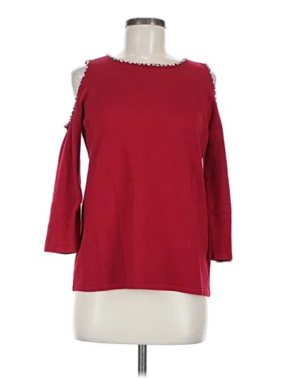 Pre-owned Chico's 3/4 Sleeve T-shirt In Red
