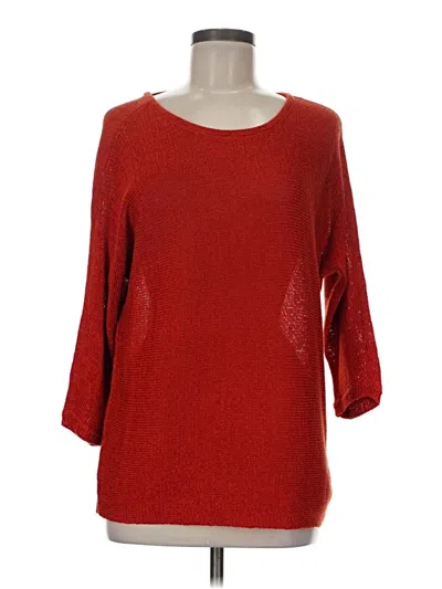 Pre-owned Chico's 3/4 Sleeve T-shirt In Red