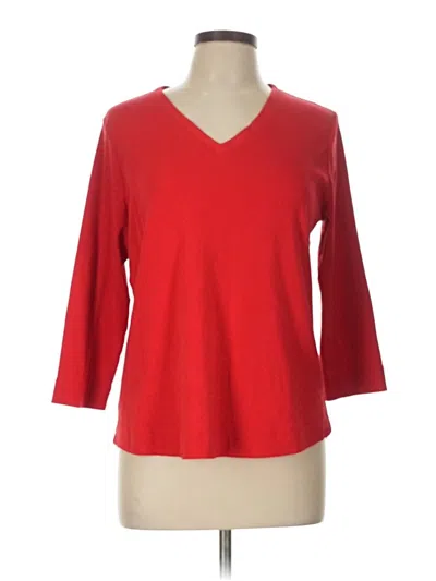 Pre-owned Chico's 3/4 Sleeve T-shirt In Red