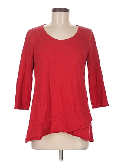 Pre-owned Chico's 3/4 Sleeve T-shirt In Red