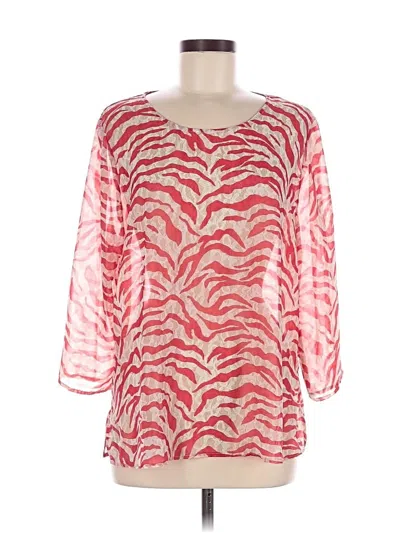 Pre-owned Chico's 3/4 Sleeve T-shirt In Red