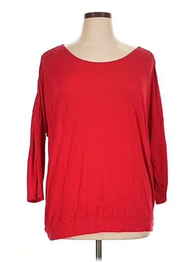 Pre-owned Chico's 3/4 Sleeve T-shirt In Red