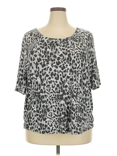 Pre-owned Chico's 3/4 Sleeve T-shirt In Silver