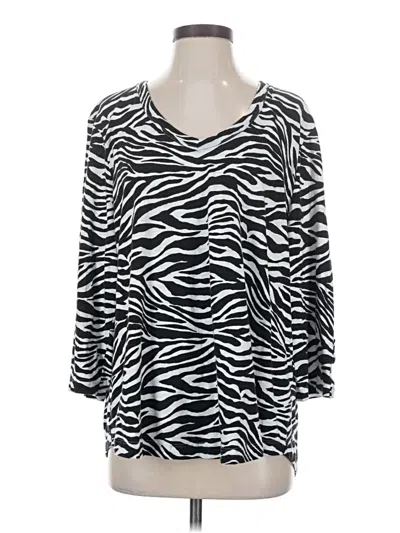 Pre-owned Chico's 3/4 Sleeve T-shirt In Silver