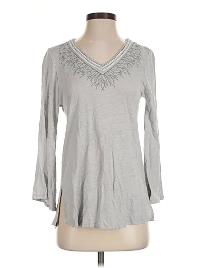 Pre-owned Chico's 3/4 Sleeve T-shirt In Silver