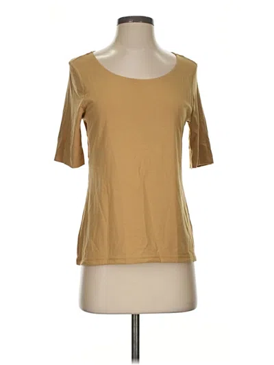 Pre-owned Chico's 3/4 Sleeve T-shirt In Tan