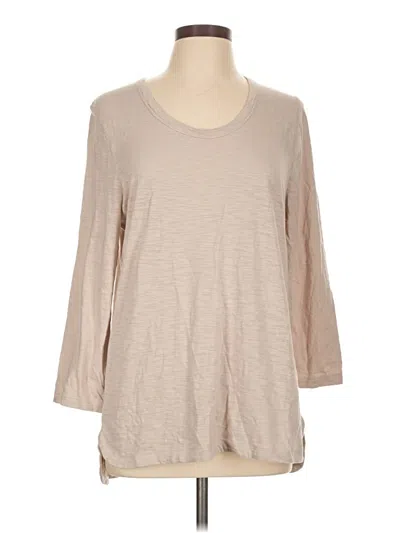 Pre-owned Chico's 3/4 Sleeve T-shirt In Tan