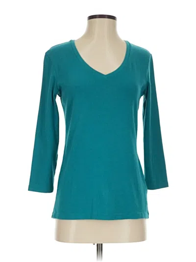 Pre-owned Chico's 3/4 Sleeve T-shirt In Teal