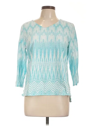 Pre-owned Chico's 3/4 Sleeve T-shirt In Teal