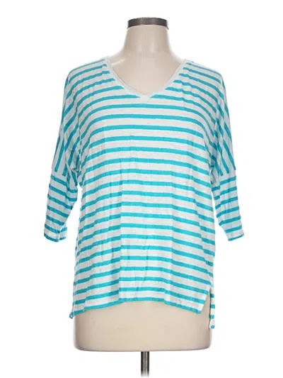Pre-owned Chico's 3/4 Sleeve T-shirt In Teal