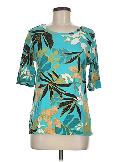 Pre-owned Chico's 3/4 Sleeve T-shirt In Teal