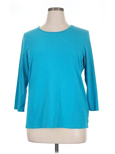 Pre-owned Chico's 3/4 Sleeve T-shirt In Teal