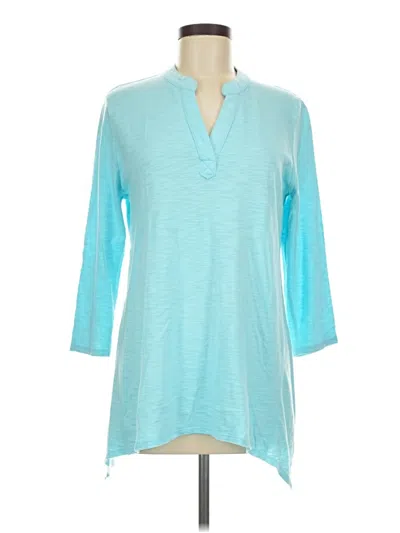 Pre-owned Chico's 3/4 Sleeve T-shirt In Teal