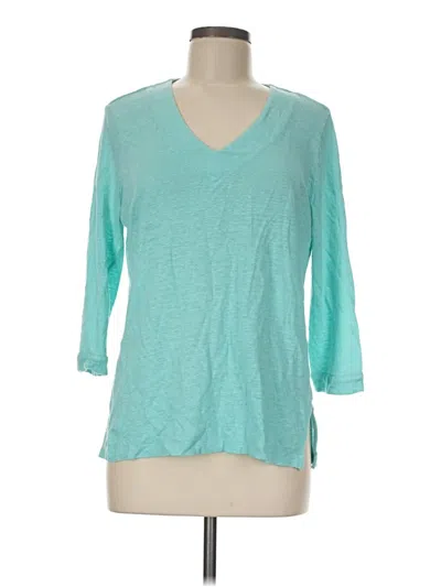 Pre-owned Chico's 3/4 Sleeve T-shirt In Teal
