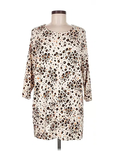 Pre-owned Chico's 3/4 Sleeve T-shirt In White