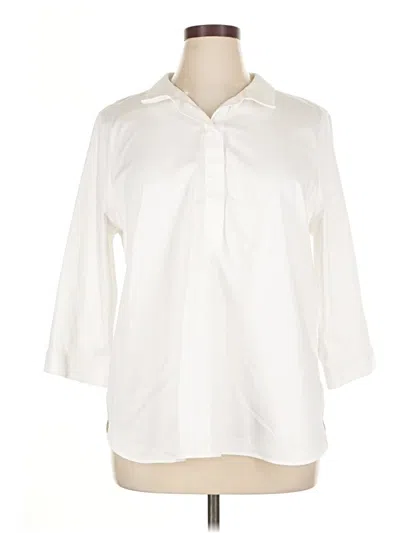 Pre-owned Chico's 3/4 Sleeve T-shirt In White