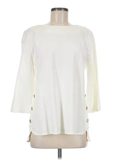 Pre-owned Chico's 3/4 Sleeve T-shirt In White