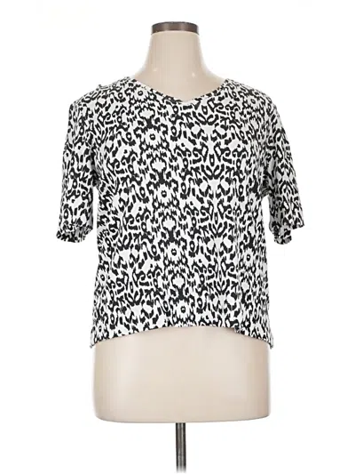 Pre-owned Chico's 3/4 Sleeve T-shirt In White