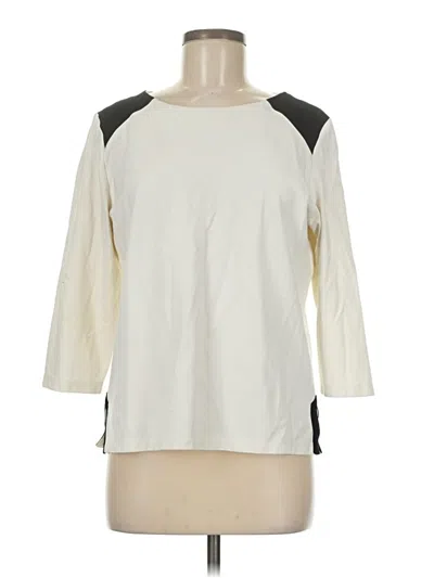 Pre-owned Chico's 3/4 Sleeve T-shirt In White