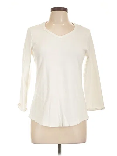 Pre-owned Chico's 3/4 Sleeve T-shirt In White