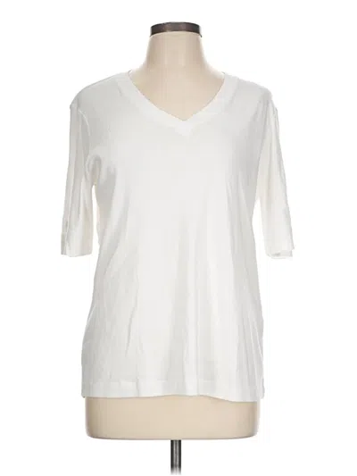 Pre-owned Chico's 3/4 Sleeve T-shirt In White