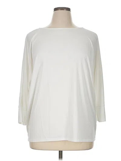 Pre-owned Chico's 3/4 Sleeve T-shirt In White