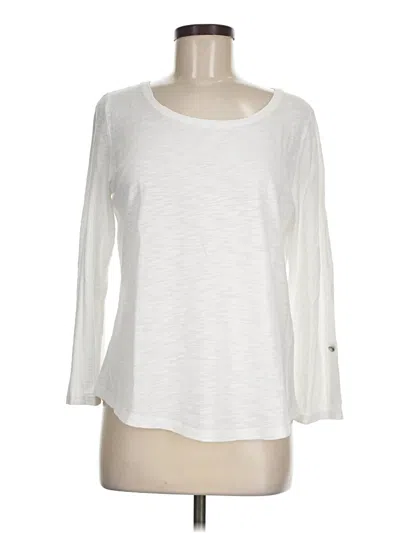 Pre-owned Chico's 3/4 Sleeve T-shirt In White