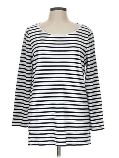 Pre-owned Chico's 3/4 Sleeve T-shirt In White