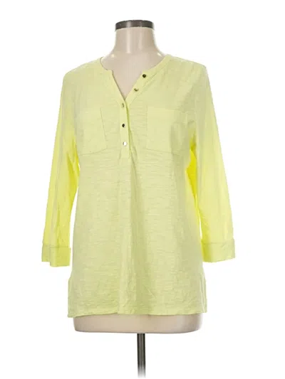 Pre-owned Chico's 3/4 Sleeve T-shirt In Yellow