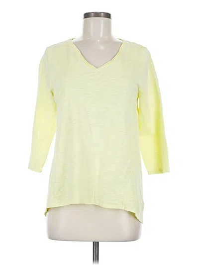 Pre-owned Chico's 3/4 Sleeve T-shirt In Yellow
