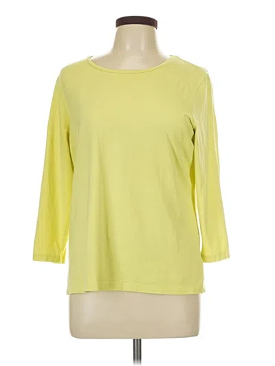 Pre-owned Chico's 3/4 Sleeve T-shirt In Yellow