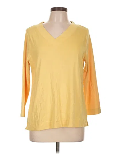 Pre-owned Chico's 3/4 Sleeve T-shirt In Yellow
