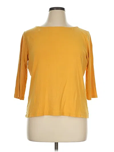 Pre-owned Chico's 3/4 Sleeve T-shirt In Yellow
