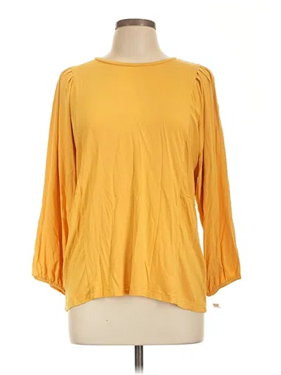 Pre-owned Chico's 3/4 Sleeve T-shirt In Yellow