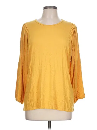 Pre-owned Chico's 3/4 Sleeve T-shirt In Yellow